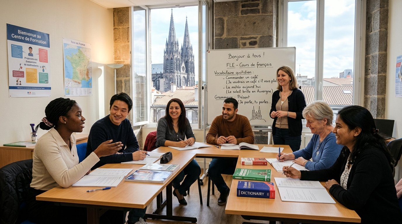Un cours de français en groupe à Clermont-Ferrand